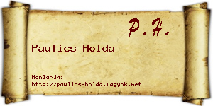 Paulics Holda névjegykártya